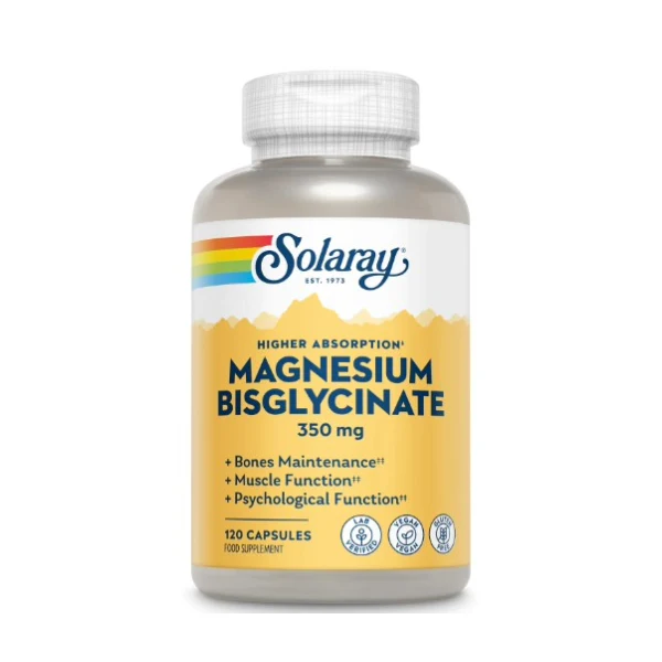 Solaray Magnesium Bisglycinate 350mg 120 Capsules Solaray Magnesium Bisglycinate 350mg 120 Capsules